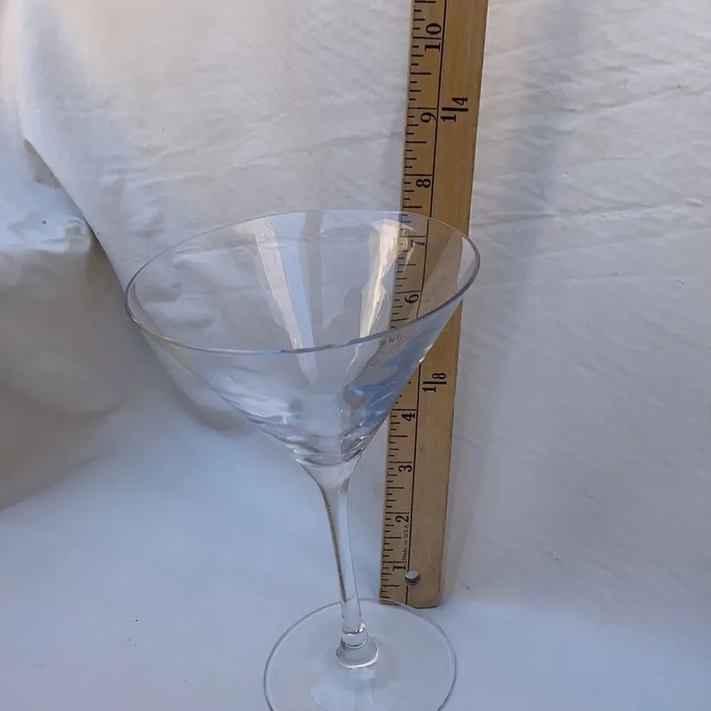 Martini Glass Ware Made In France Long Stemmed NEW 7 1/2 Inches Tall 10 Oz Each